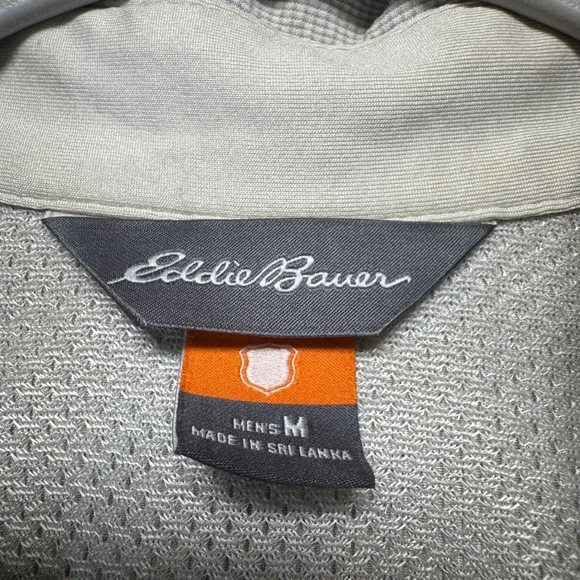 Eddie Bauer Mens Long Sleeve Button Down Shirt Beige Utility Outdoor Size M - Picture 9 of 11